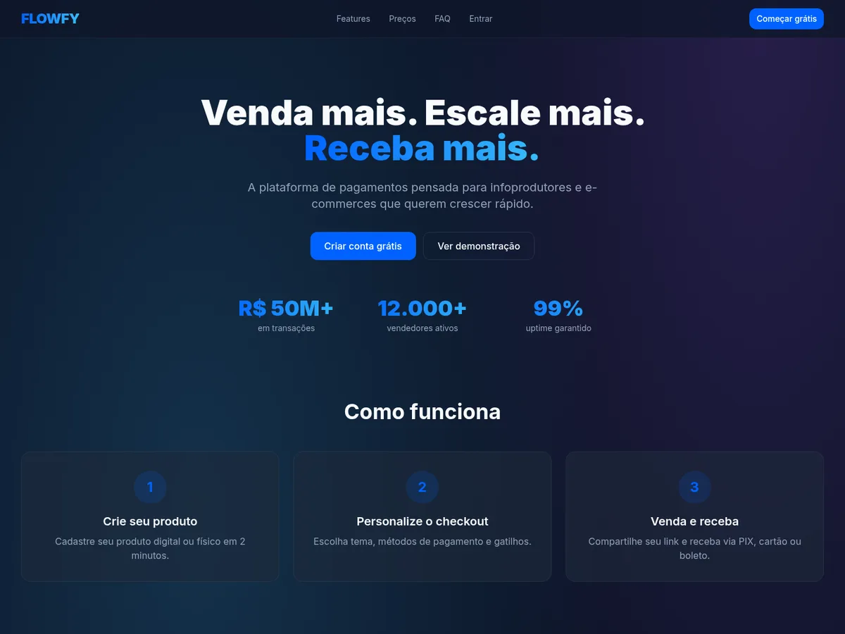 Preview do projeto Flowfy Checkout